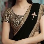 Mahi Rose Gold Plated Flower Studded Cubic Zirconia (CZ) Stone Brooch cum Saree Pin (BP1101206ZWhi) - Fast Shipping to USA & Canada - Image 4