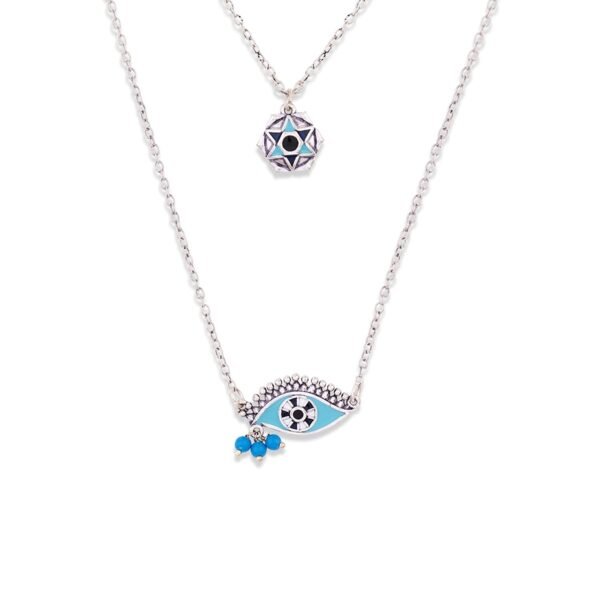 Voylla Evil Eyes Tribal Motif Necklace - Fast Shipping to USA & Canada