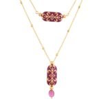 VOYLLA Pashmina Wajiha Layered Necklace for Women | Wedding | Party | Gift | Enameled | Kundan Necklaces - Fast Shipping to USA & Canada