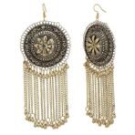 Shreyadzines Designer Padmavati Style Oxidized Gold Dangle Long Earrings for Women and Girls - Fast Shipping to USA & Canada - Image 3