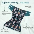 LuvLap Reusable Cloth Diaper Green Bunny - Fast Shipping to USA & Canada - Image 5