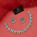 Brado Rose Gold AD Stone Choker Necklace Set with Earrings - Fast Shipping to USA & Canada - Image 4