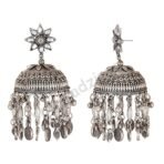 Shreyadzines Ethnic Style Black Oxidised Oxidized Earrings German Silver Black Metal Polish Designer Earring With Jhumka Jhumkas for Girls & Women - Fast Shipping to USA & Canada - Image 4