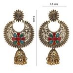 Shreyadzines Oxidised Polish Chandbali Jhumka Jhumki Stone Earrings for Women and Girls - Fast Shipping to USA & Canada - Image 6