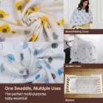 LuvLap Cotton Muslin Swaddle Set Triangles Birds Balloons, Pack of 5 - Fast Shipping to USA & Canada - Image 7