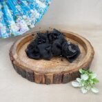 Pretty Goals Handmade Designer Hair Claw Clip for Girls and Women, Large Floral Clutcher with Fabric Roses and Glitter, Strong Grip for Bun and Ponytail Styling (Black) - Fast Shipping to USA & Canada - Image 4