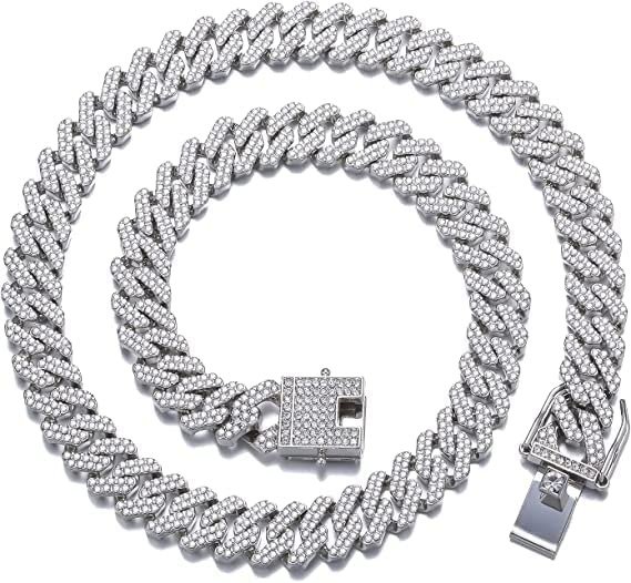 MEENAZ Mc Stan Cuban Link Iced CZ Chain Necklace (125) - Fast Shipping to USA & Canada
