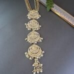 I Jewels Gold Plated White Kundan & Pearl Paranda Hair Braid Pin (T2096W) - Fast Shipping to USA & Canada - Image 3