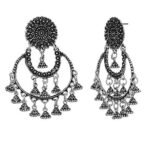 Shreyadzines Fashion Stylish Antique Oxidized Traditional Chandbali Jhumki Earrings for Women and Girls - Fast Shipping to USA & Canada - Image 3