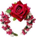 BengCraft Artificial Rose Gajra Floral Hair Accessories | Juda Maker Fancy Flower Hair Band for Women & Girls | Bun Gajra for Wedding, Haldi, Mehndi, Baby Shower, Party & Festival Wear - Fast Shipping to USA & Canada