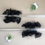 Pretty Goals Handmade Designer Hair Claw Clip for Girls and Women, Large Floral Clutcher with Fabric Roses and Glitter, Strong Grip for Bun and Ponytail Styling (Black) - Fast Shipping to USA & Canada - Image 6