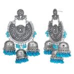 Shreyadzines Oxidized Silver Navratri Wedding Bridal Earrings with Maang Tikka Combo for Women and Girls - Fast Shipping to USA & Canada - Image 3