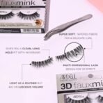 Ardell 3D Faux Mink 864 Multi-Dimensional False EyeLash, Soft, Feathery Black Fibers, Slightly Rounded, Lash Style, Secure, Knot-Free Invisiband Eyelash for Women - Fast Shipping to USA & Canada - Image 3