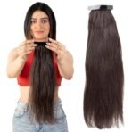 Capilus Flat Clip-In Ponytail Hair Extensions (Brown, 24 Inch) | 100% Natural Human Hair | Changeable Clip | Instant Volume & Length | Original Human Hair Ponytail Extension for Women - Fast Shipping to USA & Canada - Image 2