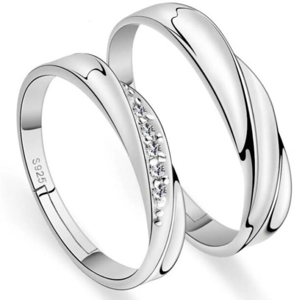 Nilu's Collection 925 Sterling Silver Plated Adjustable Couple Ring for Men & Women - Fast Shipping to USA & Canada