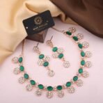 Brado Rose Gold Stone Studded Necklace with Earrings - Fast Shipping to USA & Canada - Image 5