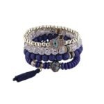 MEENAZ Bracelet for women stylish Fashion Bohemian bracelet for girls stylish Stackable Multilayer Hamsa Hand Evil Eye I Love You Bracelets Multicolor Crystal Charm Beaded Bracelet for Women Girls - Fast Shipping to USA & Canada