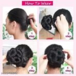 Fashion Alley Hair Extensions For Girls 1Pc Clip In Extensions Synthetic Hair Updo Accessories Bun Hair Extension Fake Hair Buns Easy Bun Maker Bun Hair Maker Bun Hairpiece 1Pc (Black) - Fast Shipping to USA & Canada - Image 4