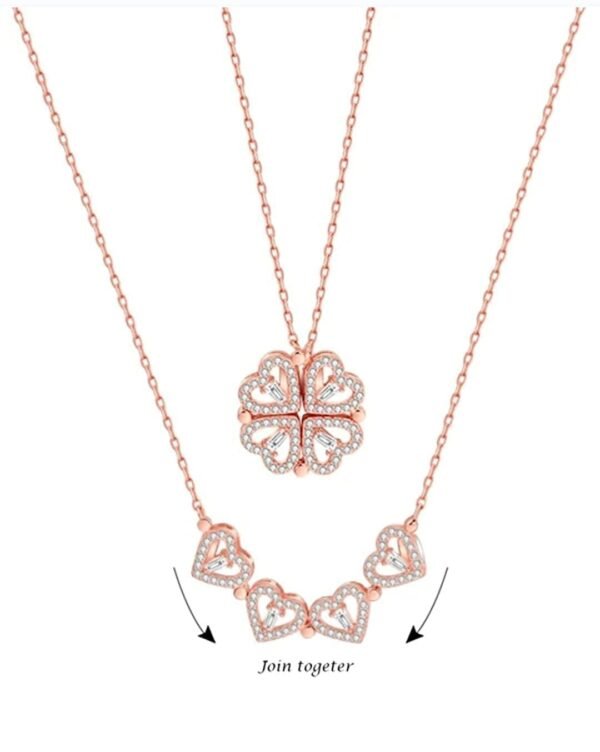 Brado Multi Wearing Rose Gold Heart Necklace - Fast Shipping to USA & Canada