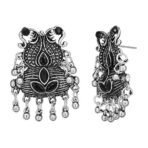 Shreyadzines Lightweight Oxidized Silver Stone Stud Statement Earrings for Women/Girls - Fast Shipping to USA & Canada - Image 3