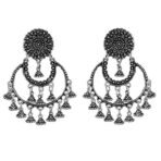Shreyadzines Fashion Stylish Antique Oxidized Traditional Chandbali Jhumki Earrings for Women and Girls - Fast Shipping to USA & Canada - Image 2