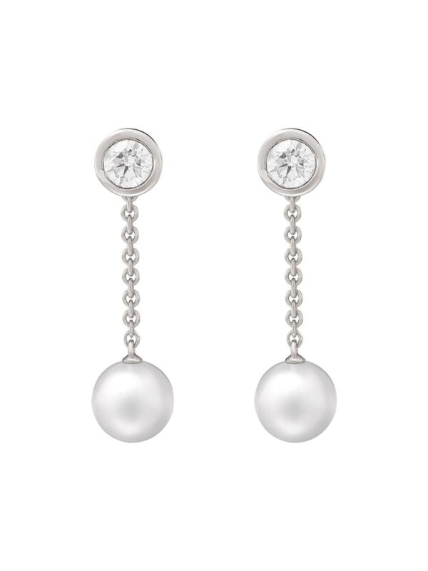 MINUTIAE Stylish Chain Dangling Diamond Pearl Daily Office Wear Crystal Stud Earrings for Women And Girls - Fast Shipping to USA & Canada