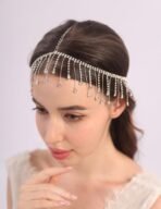 Shidara 1 Pcs Luxurious Crystal Head Chain Silver Rhinestone Tassel Head Chain Boho Headpiece Rhinestone Headband Wedding Costume Hair Accessories for Women (Silver) - Fast Shipping to USA & Canada - Image 3