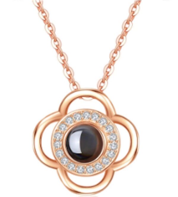 Nilu's Collection Attractive Trendy and Beautiful Floral-Shaped Pendant/Locket Set with Stylish Necklace Chain | for Women and Girls (Rose Gold) - Fast Shipping to USA & Canada