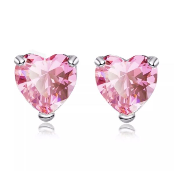 Nilu's Collection Heart Shape Elegant Combo Zircon Stud Earrings for Girls and Women - Multicolor - Fast Shipping to USA & Canada