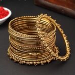 ZENEME Oxidised Silver-Plated Textured Bangles Jewellery Set for Girls and Women (2.4 Inch) - Fast Shipping to USA & Canada - Image 4