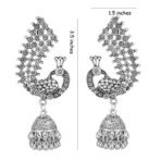 Shreyadzines Traditional Designer Oxidized Silver Peacock Jhumki Jhumka Earrings for Women and Girls (Style2) - Fast Shipping to USA & Canada - Image 6