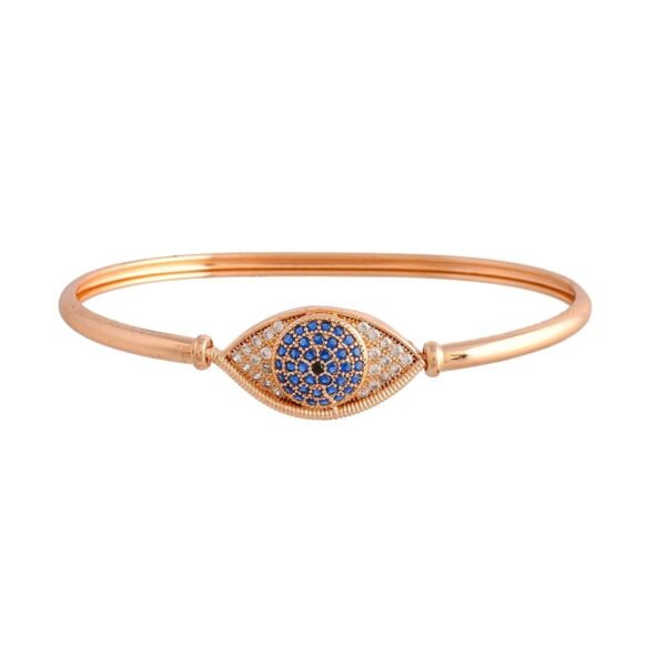 VOYLLA Sparkling Elegance Round Cut Blue and White CZ Evil Eye Adjustable Bracelet For Women|CZ Women Cuffs Bracelets|Gift For Women |Women's Gift|Valentine Gift| - Fast Shipping to USA & Canada
