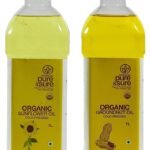 Pure & Sure Organic Groundnut Oil, Groundnut Oil 1 Litre & Pure & Sure Organic Sunflower Oil | Sunflower Oil for Cooking (1 Litre) - Fast Shipping to USA & Canada