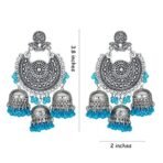 Shreyadzines Oxidized Silver Navratri Wedding Bridal Earrings with Maang Tikka Combo for Women and Girls - Fast Shipping to USA & Canada - Image 5