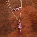 VOYLLA Pashmina Wajiha Layered Necklace for Women | Wedding | Party | Gift | Enameled | Kundan Necklaces - Fast Shipping to USA & Canada - Image 3