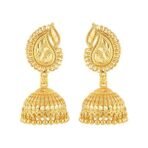 MEENAZ Gold Meenakari Peacock Ghungroo Stud Earrings (M159) - Fast Shipping to USA & Canada - Image 2