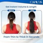 Capilus Flat Clip-In Ponytail Hair Extensions (Brown, 24 Inch) | 100% Natural Human Hair | Changeable Clip | Instant Volume & Length | Original Human Hair Ponytail Extension for Women - Fast Shipping to USA & Canada - Image 3