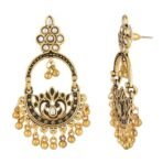 Shreyadzines Ethnic Asthetic Elegance : Oxidised Ghungroo Stone Jhumka Studs Earrings - Fast Shipping to USA & Canada - Image 4