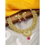 Peora Traditional Gold Plated Choker Necklace Jewellery Set For Women - Fast Shipping to USA & Canada - Image 3
