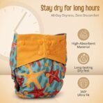 LuvLap Reusable Baby Cloth Diaper Blue Stars - Fast Shipping to USA & Canada - Image 5
