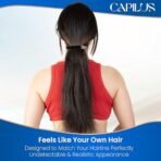 Capilus Flat Clip-In Ponytail Hair Extensions (Brown, 24 Inch) | 100% Natural Human Hair | Changeable Clip | Instant Volume & Length | Original Human Hair Ponytail Extension for Women - Fast Shipping to USA & Canada - Image 7