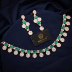 Brado Rose Gold Stone Studded Necklace with Earrings - Fast Shipping to USA & Canada - Image 3