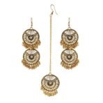 Shreyadzines Stylish Navratri Garba Sale Oxidized Oxidised Silver Maang Tikka Earrings Combo for Women and Girls - Fast Shipping to USA & Canada - Image 2