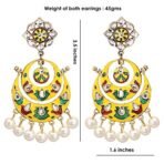 Shreyadzines Designer Traditional Gold Plated Meenakari Kundan Stone Jhumka Jhumki Dangle Earrings for Women and Girls - Fast Shipping to USA & Canada - Image 5