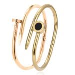 MEENAZ Rose Gold Adjustable Stainless Steel Bracelet Combo - Fast Shipping to USA & Canada