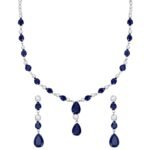 Mahi Rhodium Plated Cute & Delicate Crystals Necklace Set for Women (PANL1103804PR) - Fast Shipping to USA & Canada