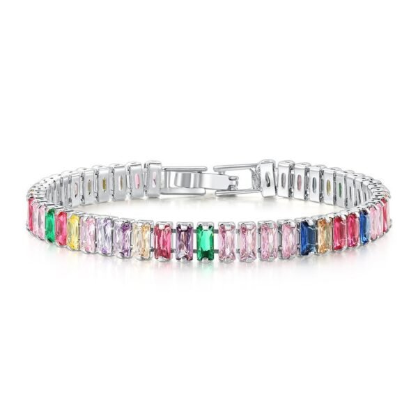 MEENAZ Diamond bracelet for woman Fashion Tennis Bracelet for Women & Girls | Wrist Band | Hand Cuff | Adjustable Fancy |Stylish | Birthday Gift | Aesthetic Jewellery | Accessories multicolour silver - Fast Shipping to USA & Canada