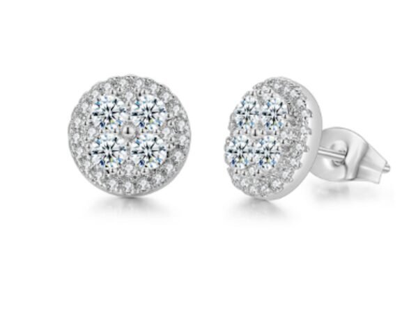 Nilu's Collection Unique Design Fashion Rose Gold Plated Micro Zircon Pave Stud Earring for Woman - Fast Shipping to USA & Canada