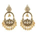 Shreyadzines Ethnic Asthetic Elegance : Oxidised Ghungroo Stone Jhumka Studs Earrings - Fast Shipping to USA & Canada - Image 2