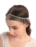 Shidara 1 Pcs Luxurious Crystal Head Chain Silver Rhinestone Tassel Head Chain Boho Headpiece Rhinestone Headband Wedding Costume Hair Accessories for Women (Silver) - Fast Shipping to USA & Canada